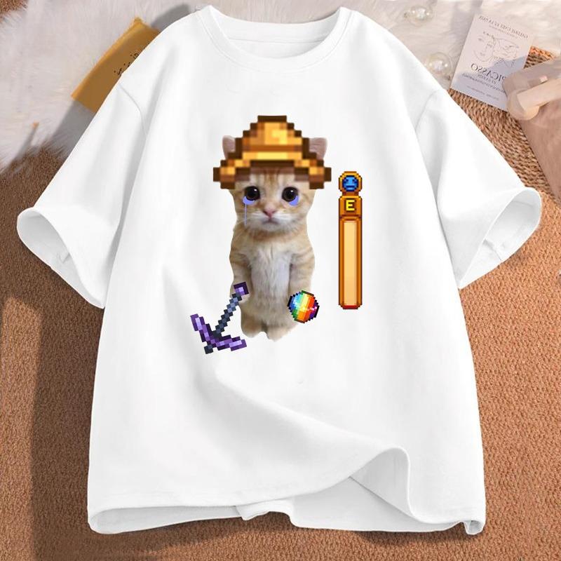 Stardew Valley El Gato Футболка Женская Одежда Уличная Одежда Высококачественный Хлопок Короткий Рукав Игровая Графическая Футболка Уличная Одежда Футболки