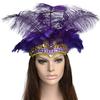 Women Sequins Rhinestone Feather Headband Show Halloween Dancing Party Headpiece