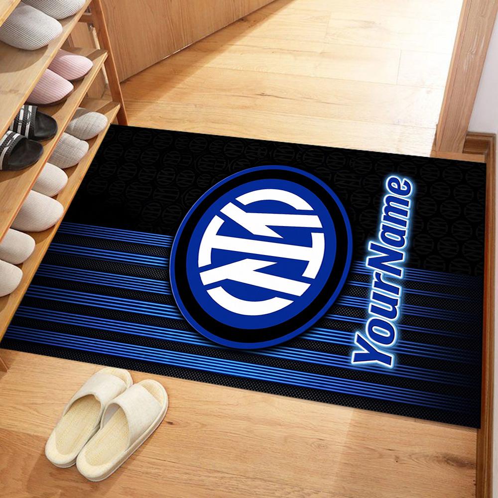Inter Milan Personalized Text Carpet Design for Hallway Foyer Living Rooms Bedrooms Anti-slip Rug Office home decor