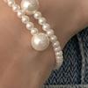 Women Bracelet Faux Pearl Elastic Warm Luster Minimalist Fit Bracelet Design Easy on Off No Clasp