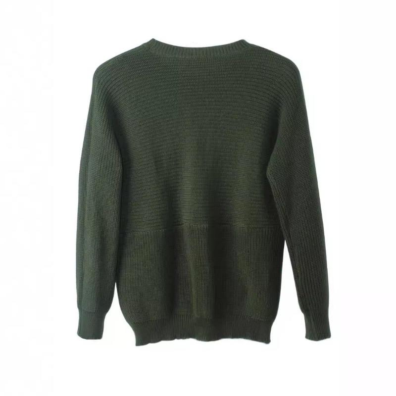 Осенне-зимний однотонный женский вязаный свитер с длинными рукавами