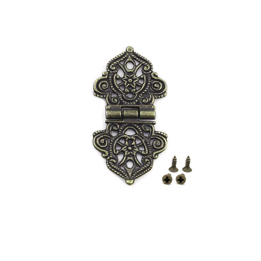 Door Wooden Box Lace Zinc Zinc Alloy Mini Chinese Style Antique Butt Hinges Hollow Flower Furniture Hardware