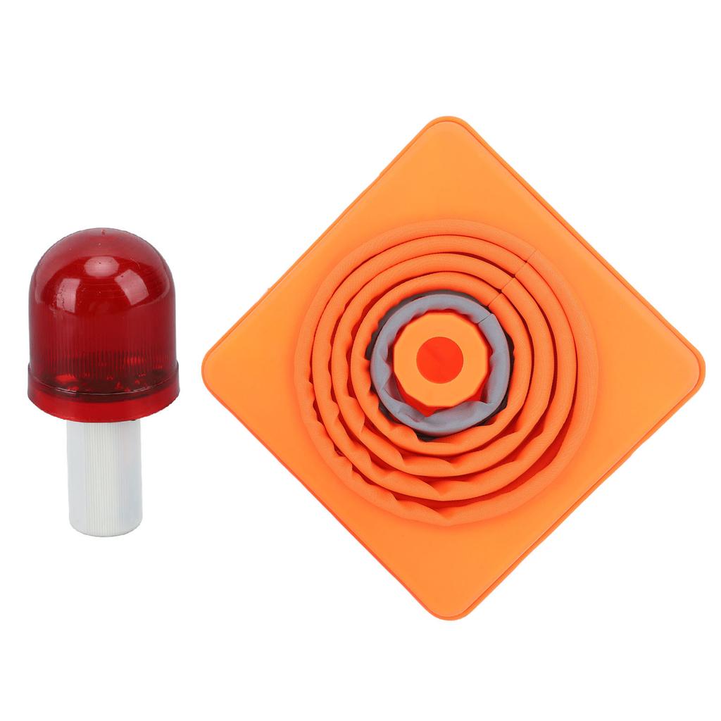 Дорожный конус безопасности 30x19x19см Складной Портативный Светоотражающий Парковочный Конус со Светодиодным Предупреждающим Светом