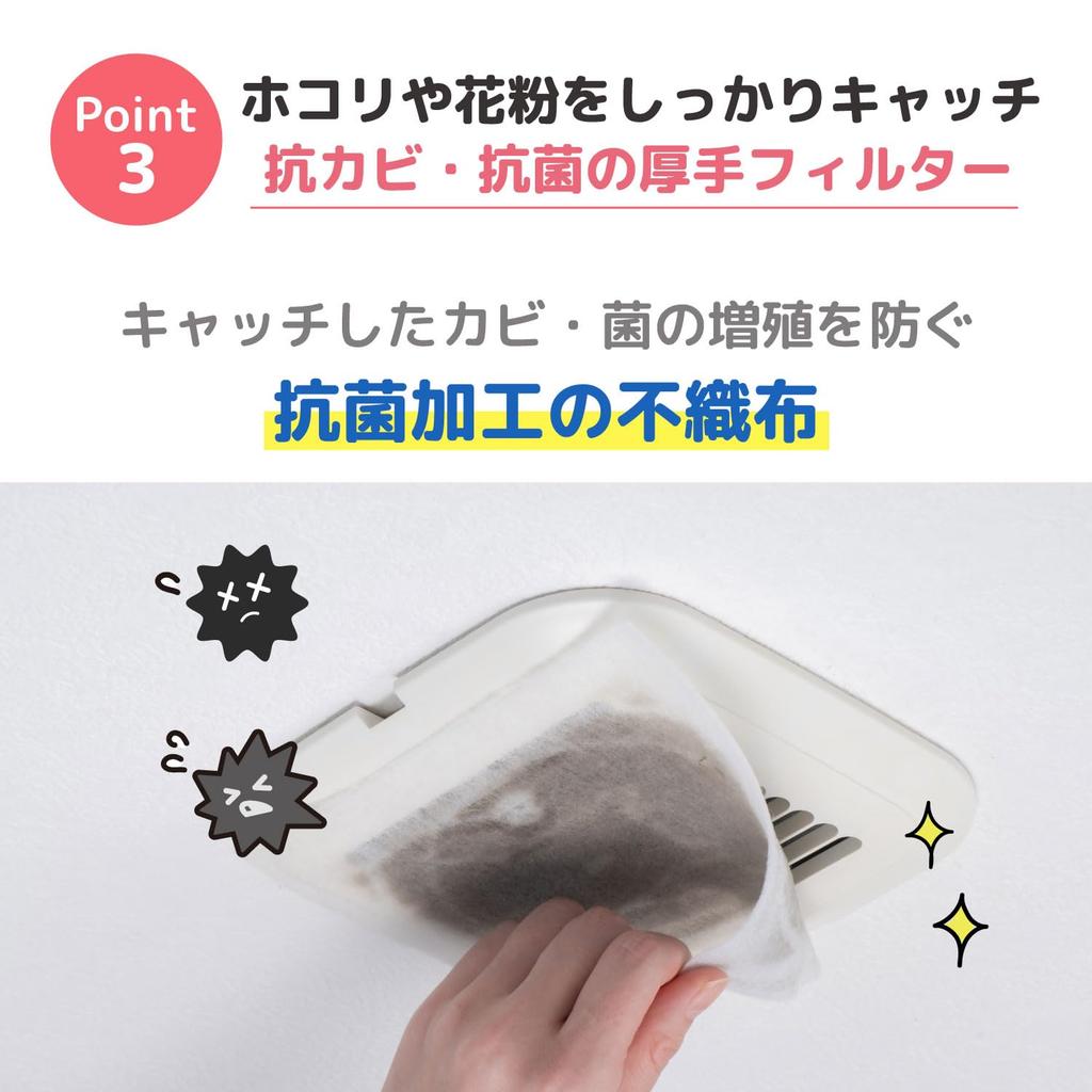 Toyo Aluminum Dust for Ventilation and Ventilation 20cm X Pack of Filtan S5428 Filter, Fans, Toilets, Bathrooms, Holes, Stick-On, Approx. 20cm, 3,