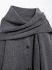INS Spring Women's Elegant Knit Coat with Scarf