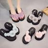 Flower Slope Heel Flip-flops Thick Soled High Heeled Slippers Women Beach Anti-skid Slippers Fashion Lightweight Comfortable Simple Casual