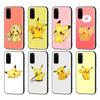 Чехол PK19 Little Cute Pikachu Black Sofe для Samsung Note 20 Lite S24 Ultra S23 A03 A05 A06 A11 A71 A15 A16 A13 A24 A25 A33 A52 A53 A50 M55 M35 Plus