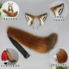 Simulation Beast Ear Headdress Beast Tail Cosplay Comic Show Props Cute Plush Fox Ears Headband Tail Set