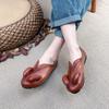 Sheep Horn Soft Sole Comfortable Flats Shoes Women Genuine Leather Ethnic Style Retro Slip-on Shoes