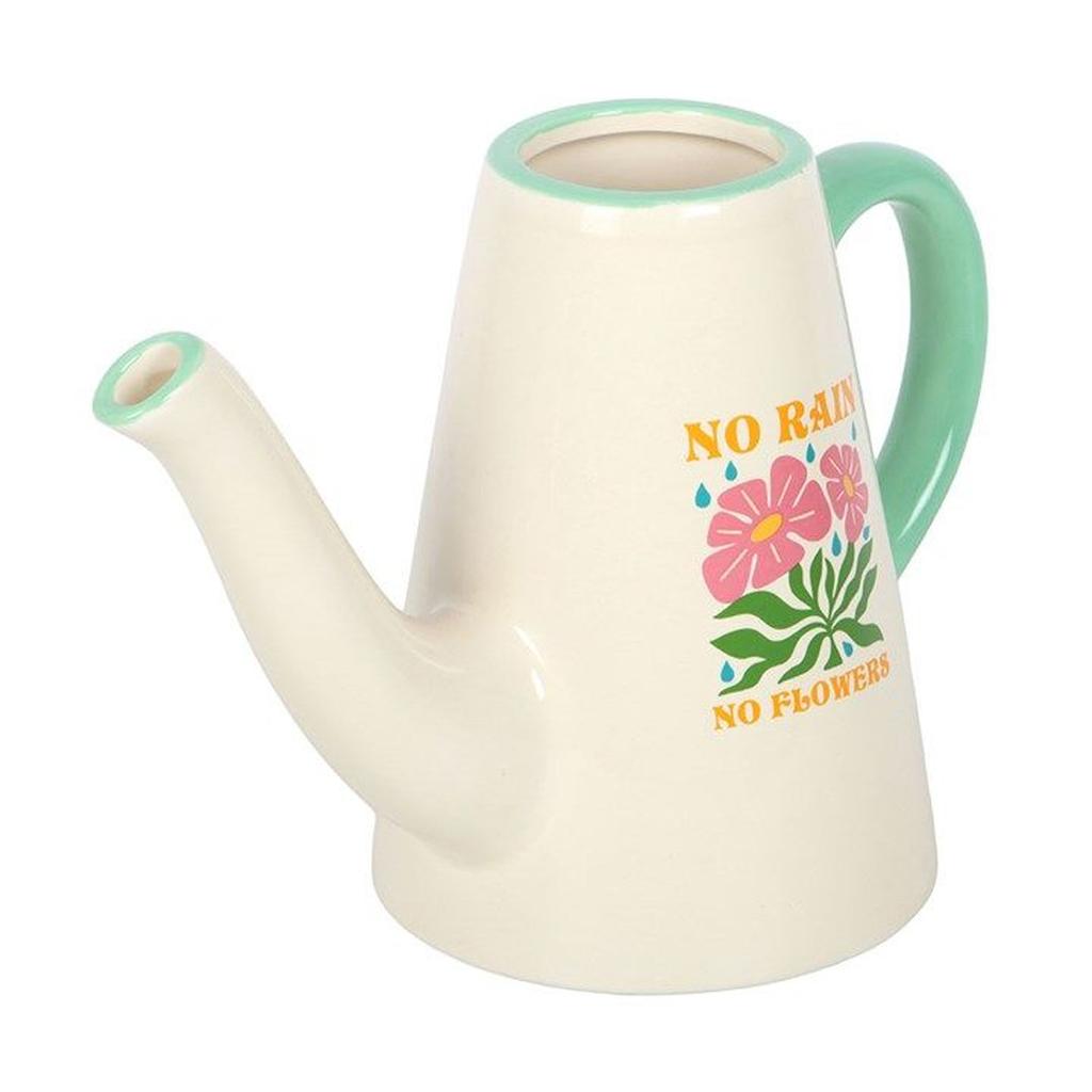 Something Different No Rain, No Flowers Ceramic 600ml Watering Can