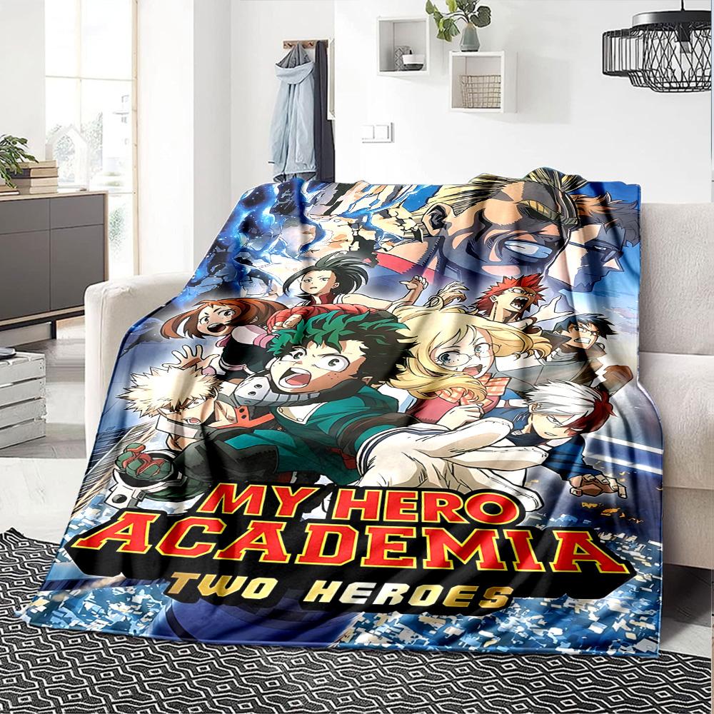 1pc Two Heroes Hero Academia Flannel Blanket,Ultra Soft Warm Plush Throw for Home Bedroom Bed Sofa Cover Camping Picnic gift Y7226