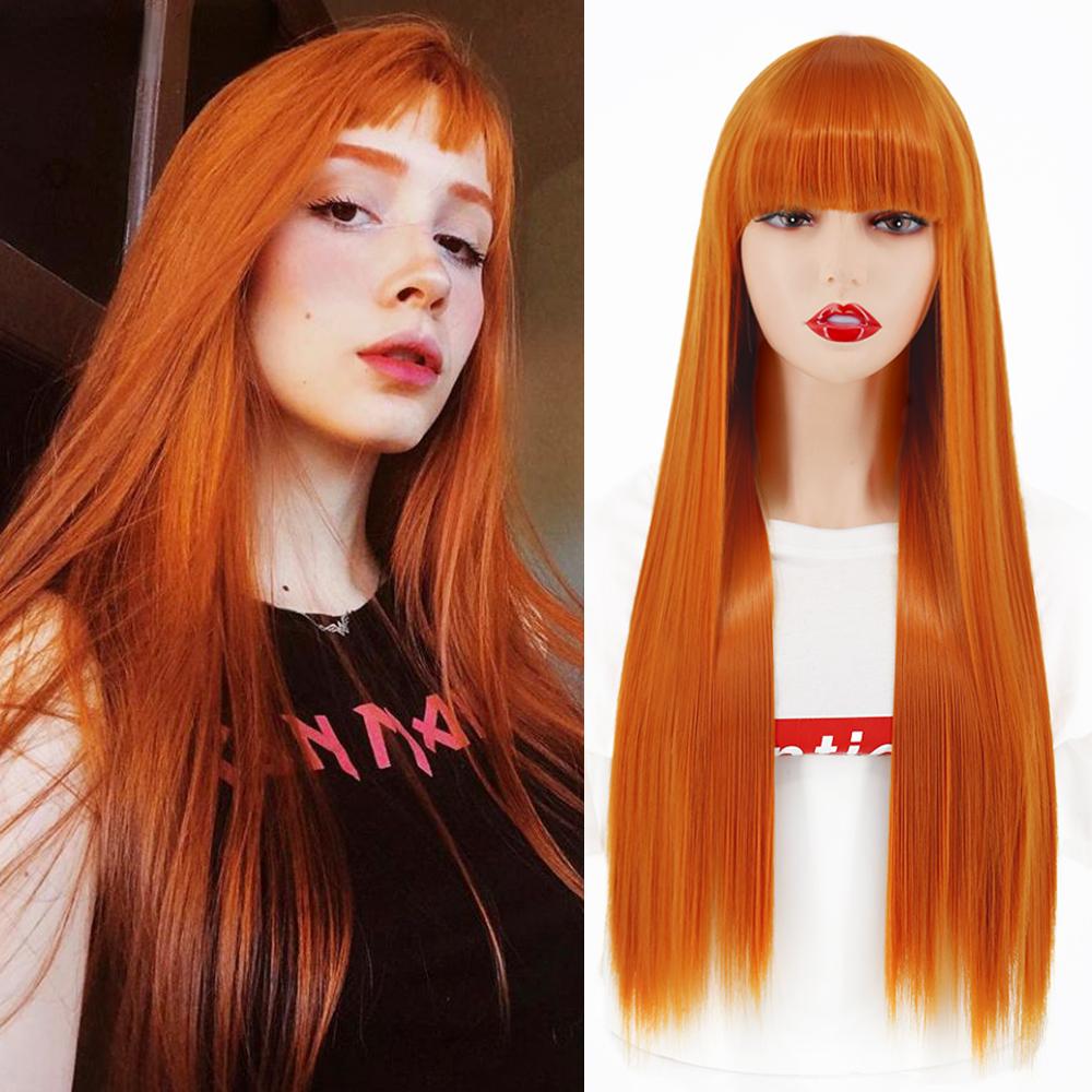 MERISIHAIR Женский длинный прямой серебряный парик с челкой, черный, серебристый, коричневый, цвет омбре, парик из синтетического волокна для женщин