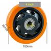 PU Replacement Caster Wheels with Double Bearings Orange Color High Load Capacity Wear Resistance Furniture Wheels