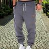 Men Sports Pants Drawstring Elastic Waist Solid Color Pockets Soft Stretchy Ankle-banded Men Jogging