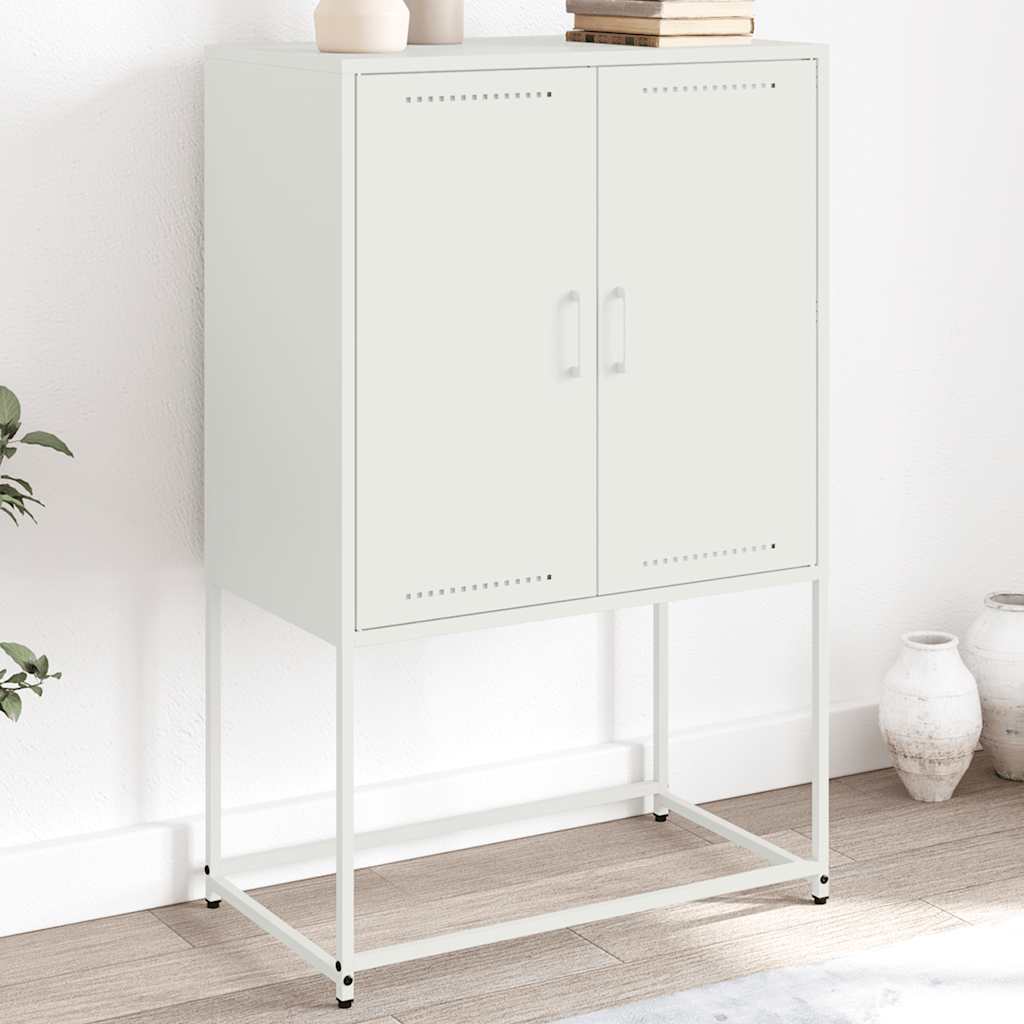 Highboard White 68.5 x 38.5 x 107 cm Steel