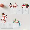 4pcs Cartoon Christmas Series Festival Switch Sticker DIY Wall Art Stickers Home Switch Frame Decoration Removable Self-adhesive