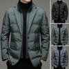 Мужской хлопковый пиджак с высоким воротником, длинный рукав, застежка-молния, пиджак, имитация двух частей, стеганая верхняя одежда