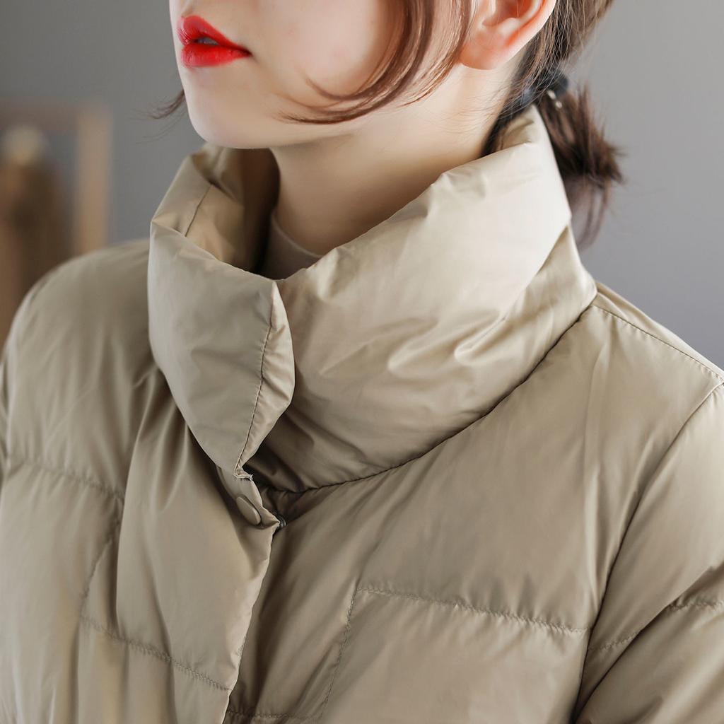 Осенне-зимняя ретро-стойка с воротником, женская пуховая хлопковая парка, женское свободное теплое пальто