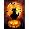 Full 5D Diy Diamond Painting Pumpkin and Black Cat Embroidery Cross Stitch Home Decor Handmade Gift