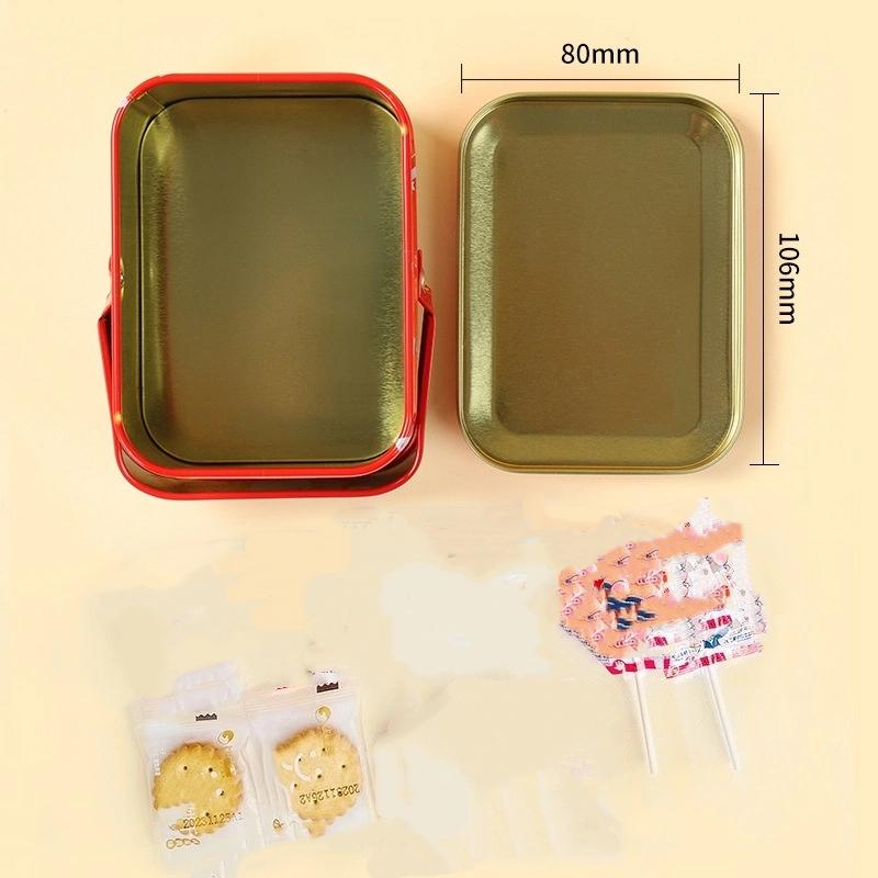 Милая новогодняя жестяная подарочная коробка железо с ручкой металлическая коробка для конфет изысканная жестяная коробка для конфет с Санта-Клаусом