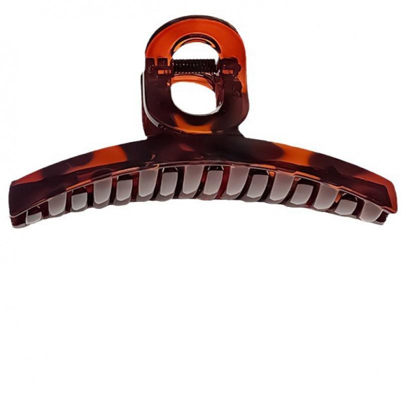 Элегантная летняя заколка для волос из смолы под черепаховый панцирь – Полукруглая матовая черная