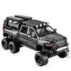 1/32 Dodge RAM 1500 TRX 6X6 Tyrannosaurus Rex Picku Alloy Car Model Sound and Light Children's Toy Collectibles Birthday Gift