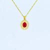 Легкая роскошь Мягкое колье с рубином в форме капли воды Женское Высокая ценность Индивидуальность Не выцветает Подвеска Цепочка для ключицы