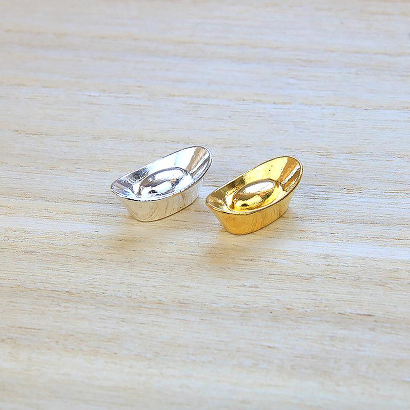 5Pcs Ingot Gold Chinese Yuan Bao Wealth Golden Statue Ingots Decor Ornament Decorative Year Bar Lucky Money Prosperity Figur