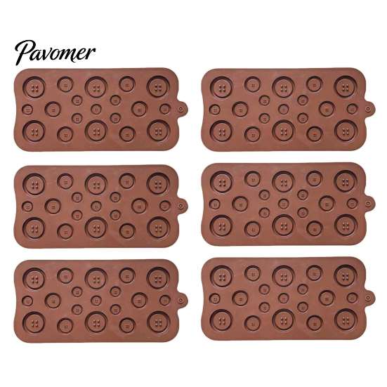 Multi Size Button Molds Silicone Chocolate Mold, Non-Stick Candy Making Tray with 3 Sizes, Decorative Food Heat Resistant Flexible Crafting