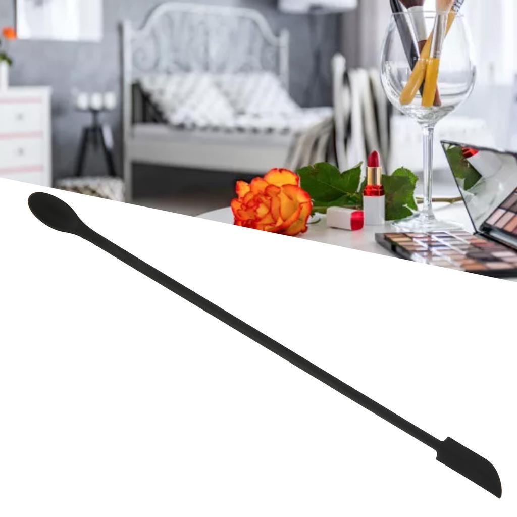 Инструмент для макияжа шпатель двухсторонний силиконовый мини удлиненный тонкий шпатель для джема (черный)