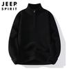 JEEP SPIRIT Men's Fleece-Lined Half-Zip Knit Sweater