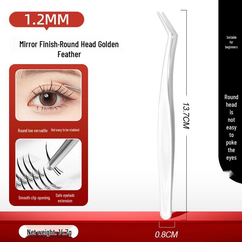 Золотой пинцет для ресниц «Перо» – Профессиональный инструмент для формирования пучков для мастеров по наращиванию ресниц