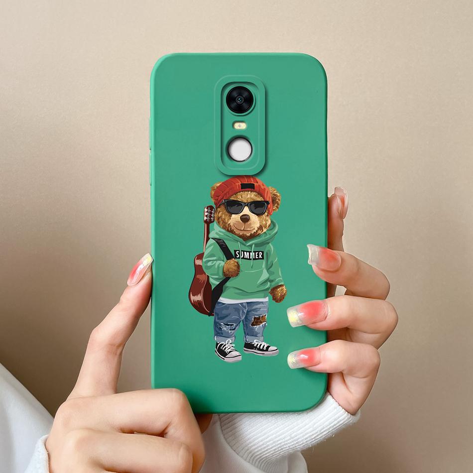 For Redmi Note5 Redmi5 Plus Phone Case Cartoon Liquid Silicone Full Coverage Anti Drop Funda For Redmi 5 Plus Note 5 Bumper Capa
