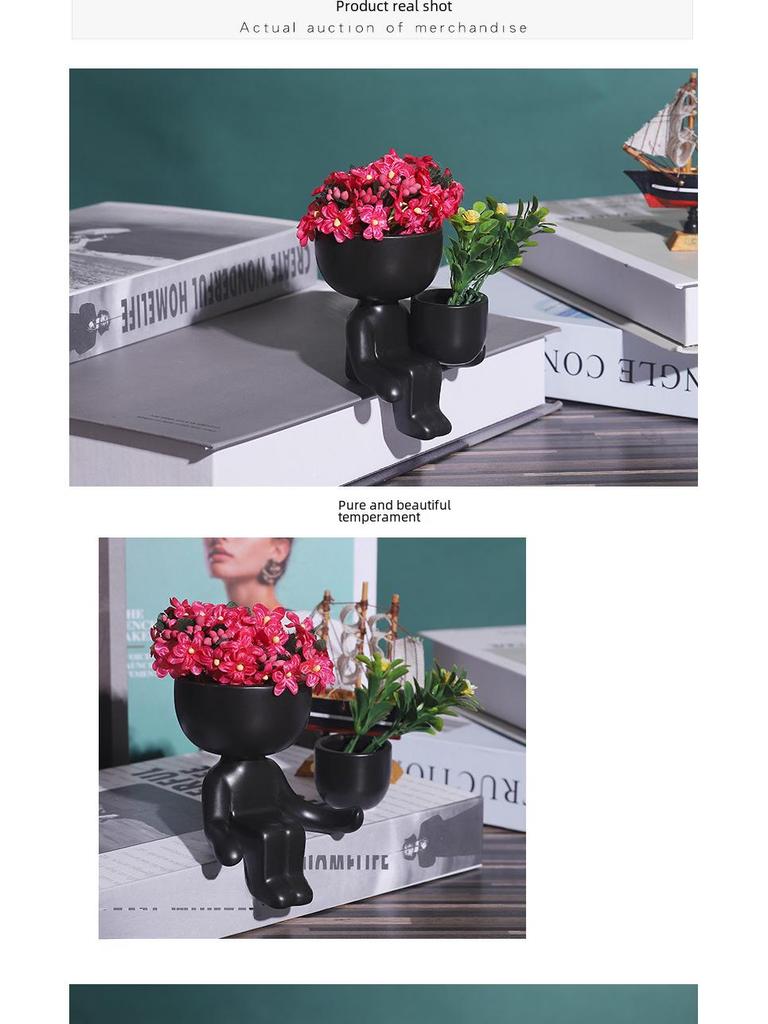 Мини-вазочка для суккулентов из керамики Cross-Border: Уникальный цветочный горшок в форме фасоли для декора дома и сада