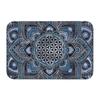 VIKAMA Bohemian Mandala Flower of Life Doormat Non Slip Waterproof Entry Floor Rug Blue Gold Sacred Pattern Home Decor