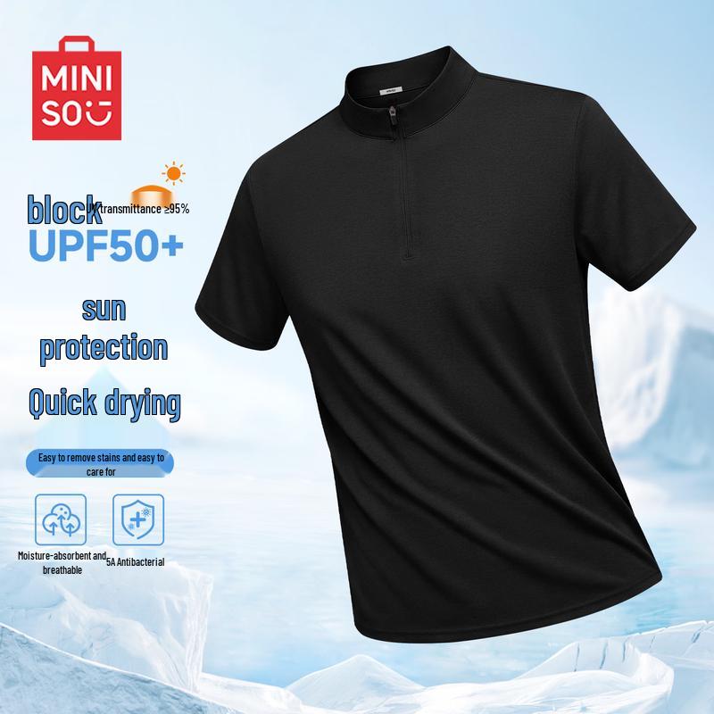 MINISO Мужская футболка с полумолнией, быстросохнущая, защита от солнца
