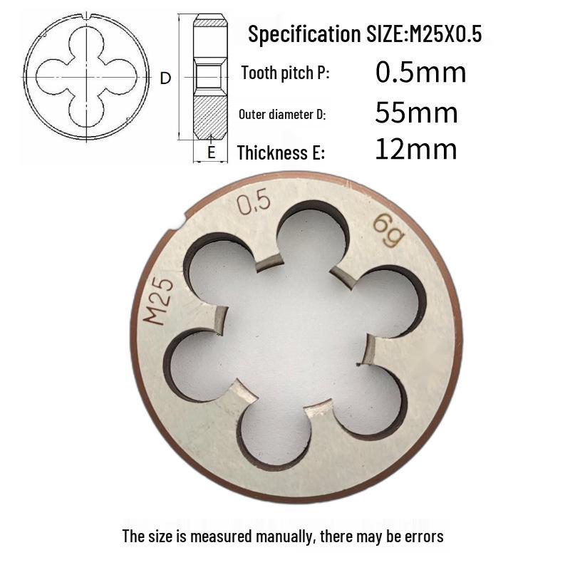 Круглая плашкодержатель M24-M26 x 0.5-3 мм, Прямое/Обратное, Правая/Левая резьба