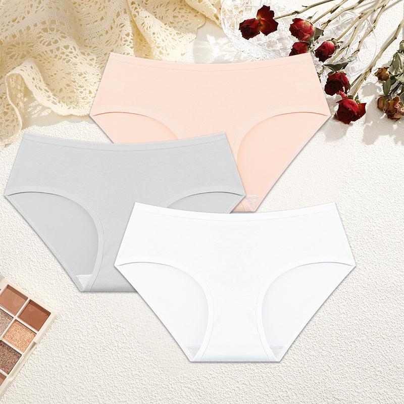 FINETOO 3Pcs Women's Cotton Underwear Panty Cute Sexy Panties Female Seamless Underpants Panty Intimates Women Lingerie M-XL