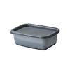 Nodahoro Enamel Storage with Seal Made In Container, Heat-Resistant, Square, Rectangular, Deep, Small, Lid, See-Through, +Gray, Japan, GRF-S