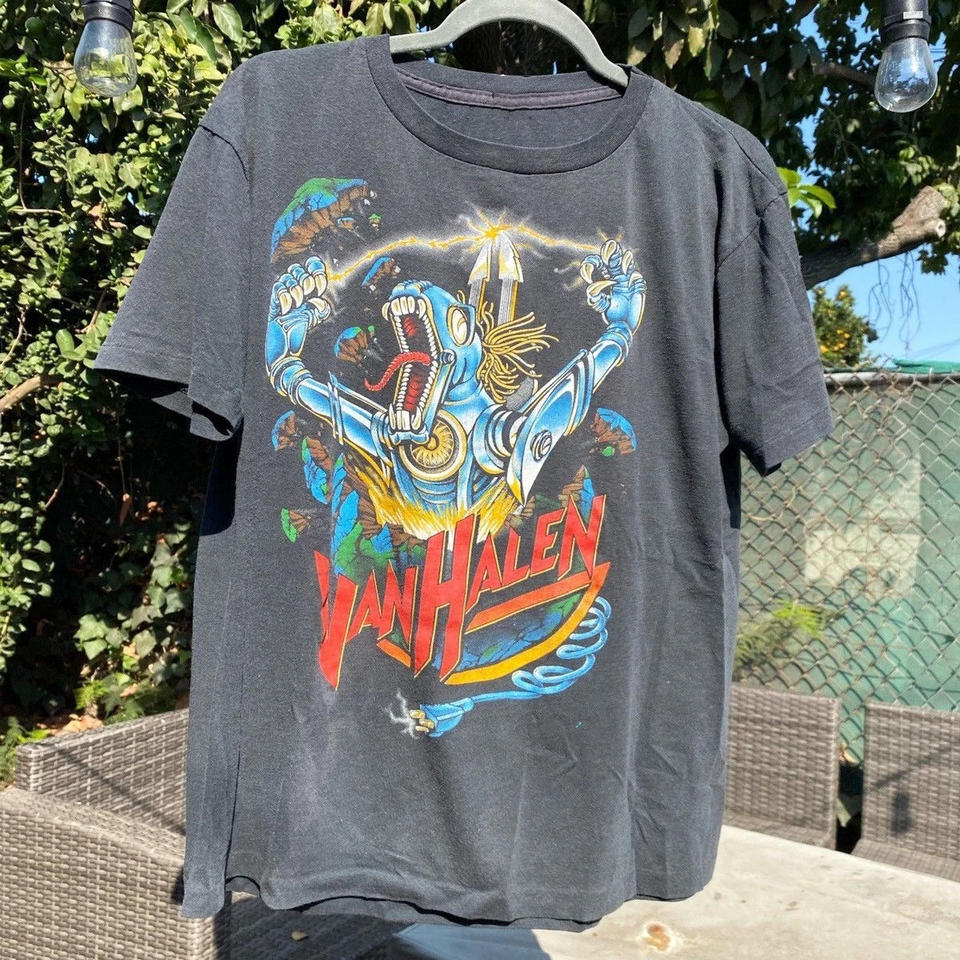 Ретро VAN HALEN Kiss Ass Угольно-серый Унисекс Футболка Streetwear Харадзюку Футболки