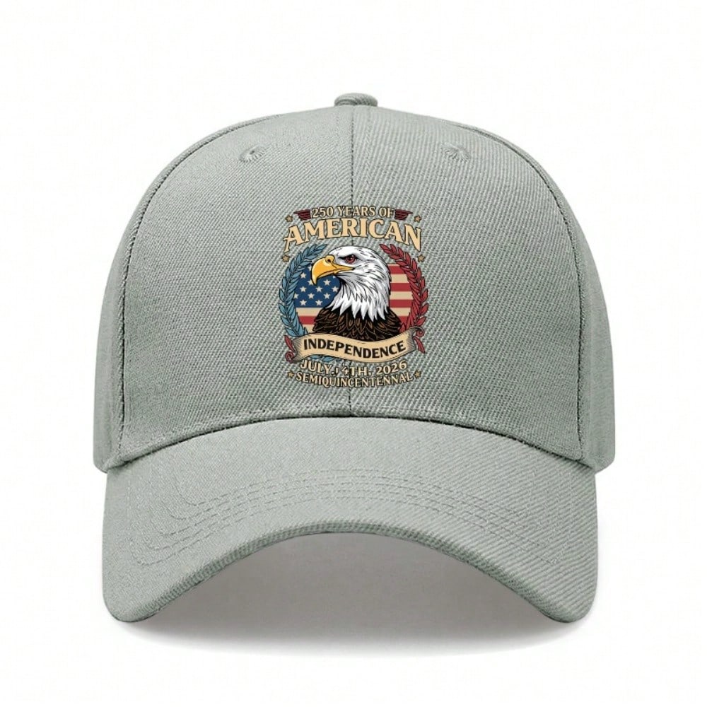 [Patriotic Baseball Cap] 250Th Anniversary USA Eagle Print Polyester Adjustable Hat Breathable Casual Outdoor Sports Independence Day Gift Unisex