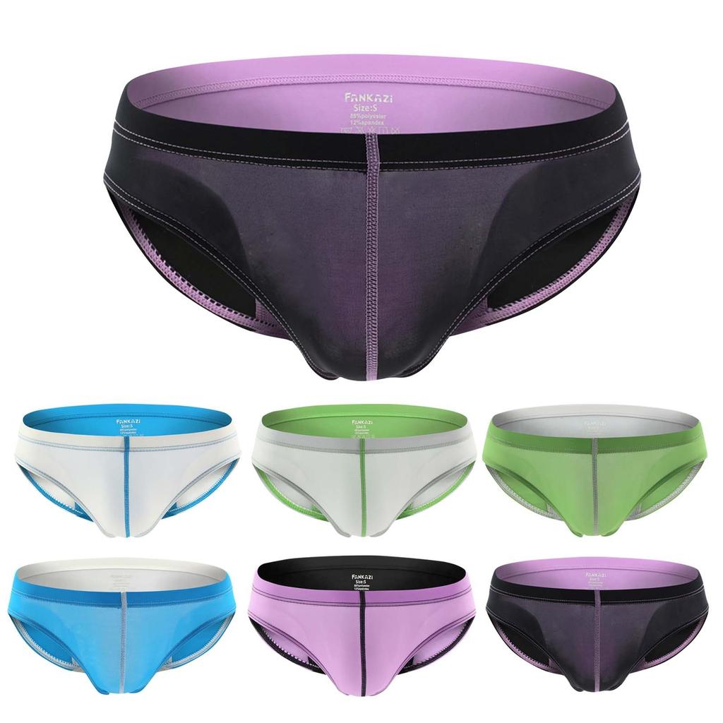 Men's Personalized Color Matching Casual And Comfortable Low Waisted High Elastic Underwear