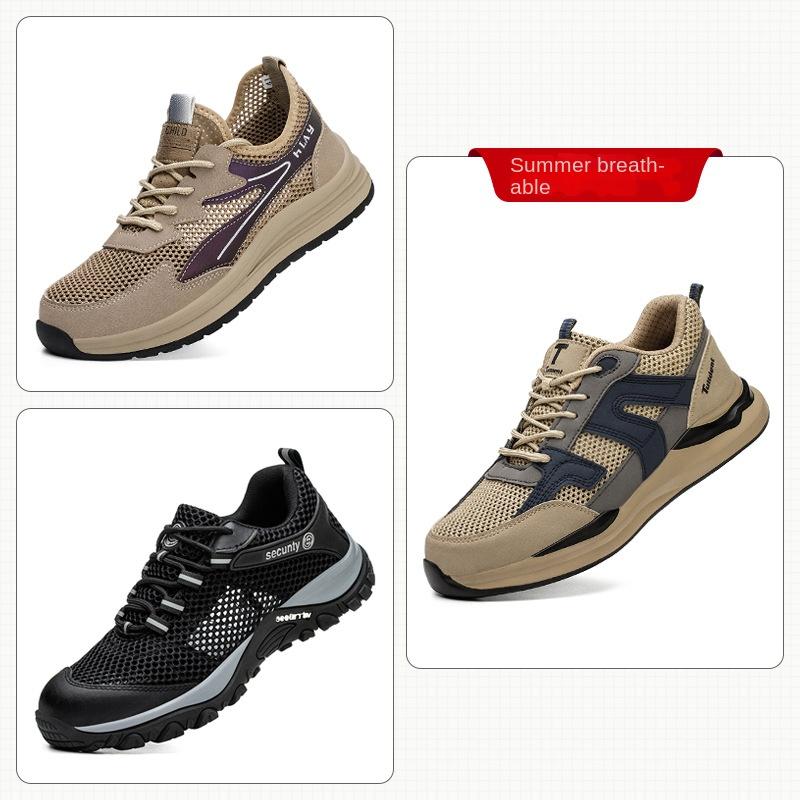 Рабочая обувь ударопрочная и проколостойкая, дышащая защитная обувь со стальным подноском, рабочая обувь для мужчин