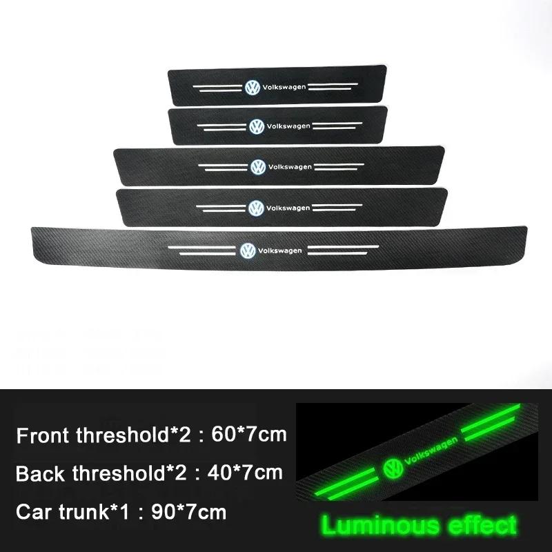 New New Luminous Car Door Sill Trim Stickers Protective Strip Film Decal for Volkswagen Polo Golf Touran Beetle Jetta Tiguan