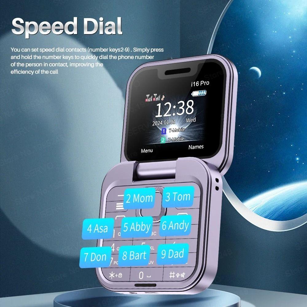 I16Pro Мини-раскладной мобильный телефон 2SIM-карты Женский раскладной мобильный телефон Маленький раскладной мобильный телефон