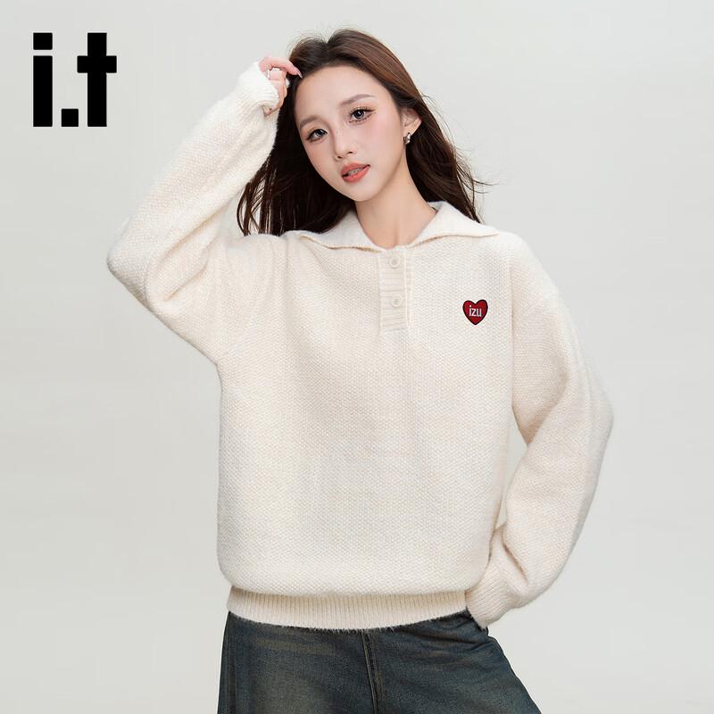 Женский вязаный свитер поло в стиле ретро от izzue