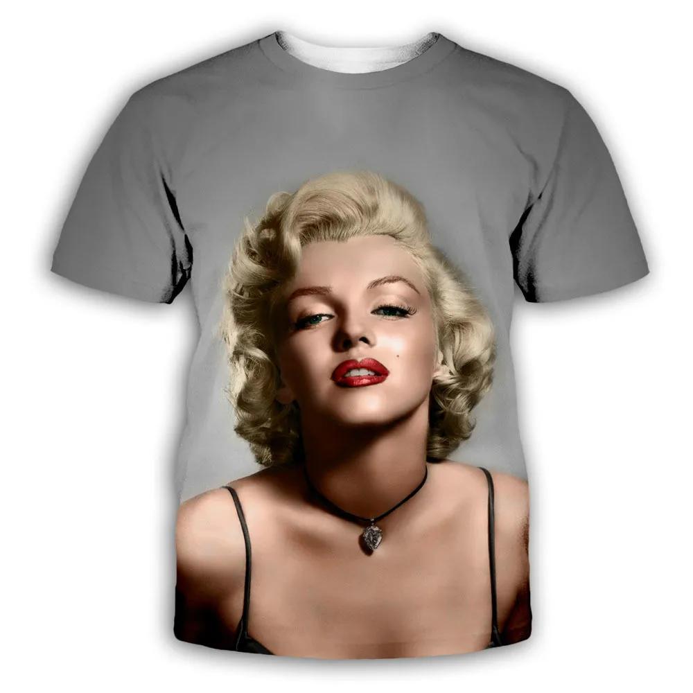 Новая мужская футболка Monroe с 3D-цифровой печатью, летняя, спортивная, повседневная, с коротким рукавом
