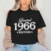 Смешная футболка на день рождения для женщин Ограниченная серия 1966 года Футболка с коротким рукавом Черно-белые топы День рождения Футболка Одежда Топы