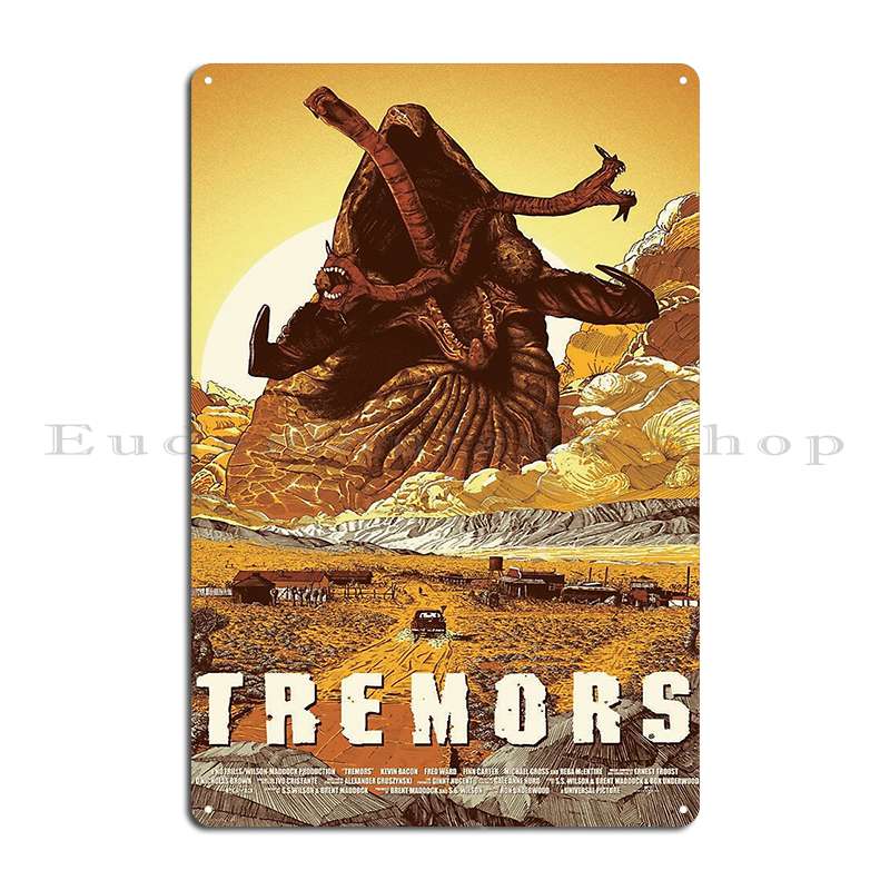 Tremors 1990 Poster Metal Plaque Design Create Printed Kitchen Wall Decor Tin Sign Poster
