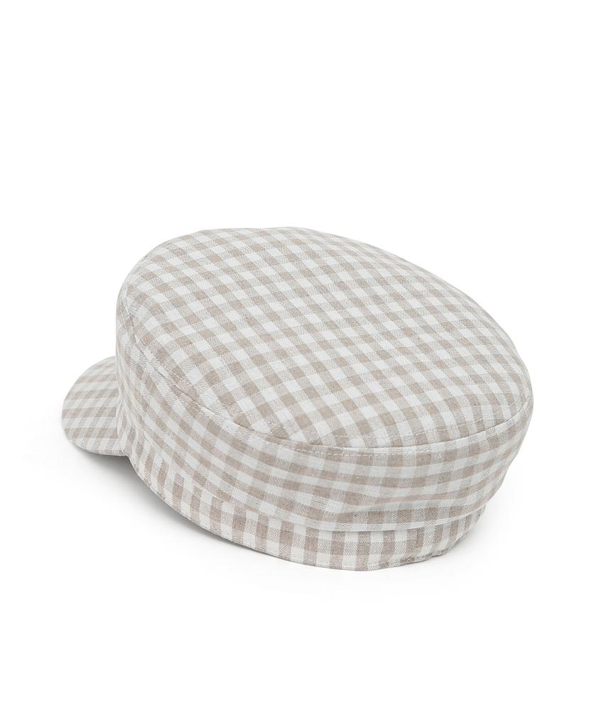 Eondeokeonteulolseutyudio Четыре сезона Хлопок Кепи посыльного Mariner / Клетка Gingham / Бежевый